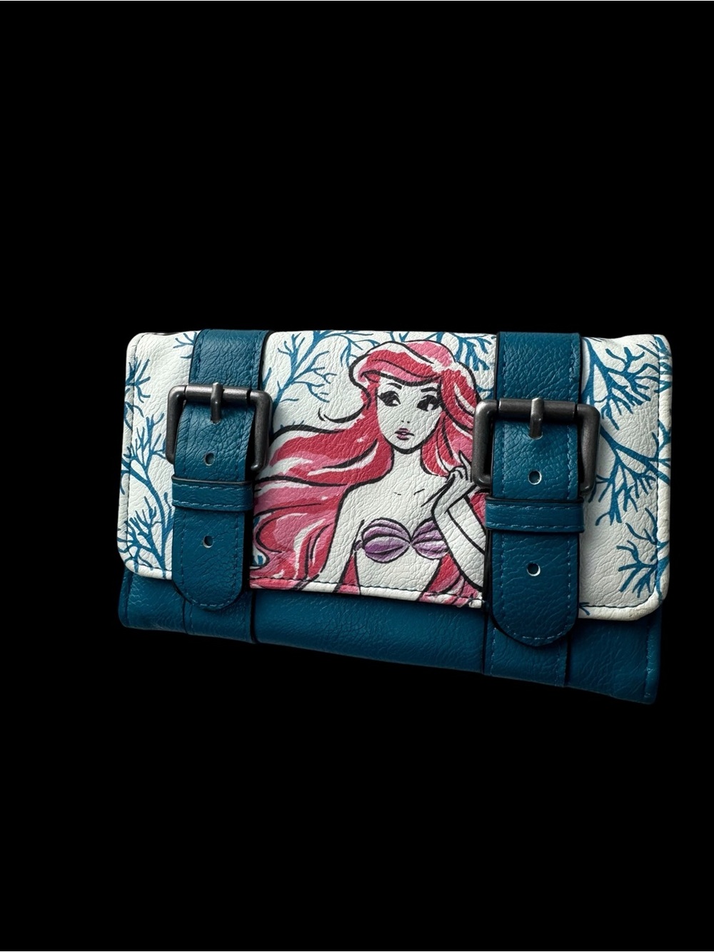 Blue & White Mermaid Print Clutch Wallet